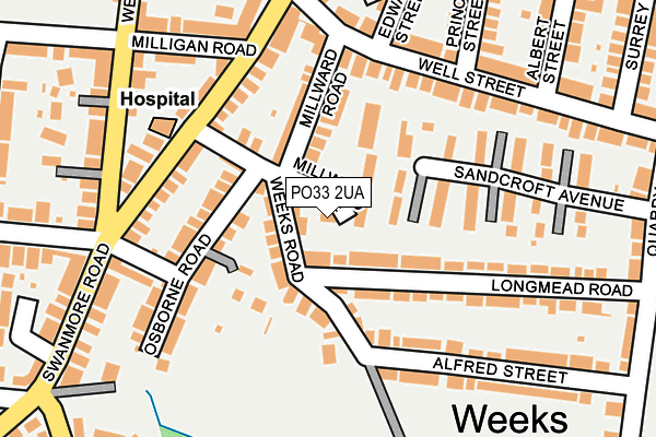 PO33 2UA map - OS OpenMap – Local (Ordnance Survey)