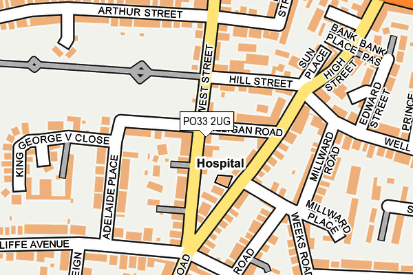 PO33 2UG map - OS OpenMap – Local (Ordnance Survey)