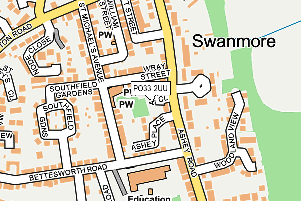 PO33 2UU map - OS OpenMap – Local (Ordnance Survey)