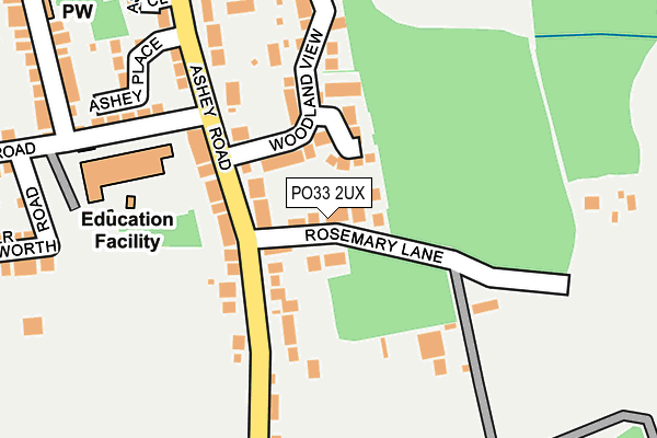 PO33 2UX map - OS OpenMap – Local (Ordnance Survey)