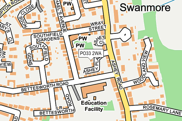 PO33 2WA map - OS OpenMap – Local (Ordnance Survey)