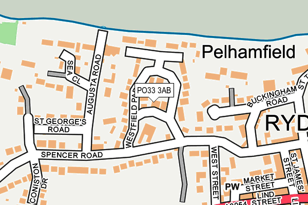 PO33 3AB map - OS OpenMap – Local (Ordnance Survey)