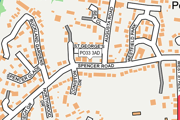 PO33 3AD map - OS OpenMap – Local (Ordnance Survey)