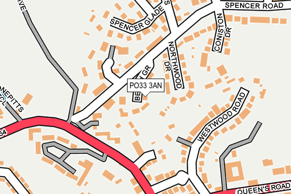 PO33 3AN map - OS OpenMap – Local (Ordnance Survey)