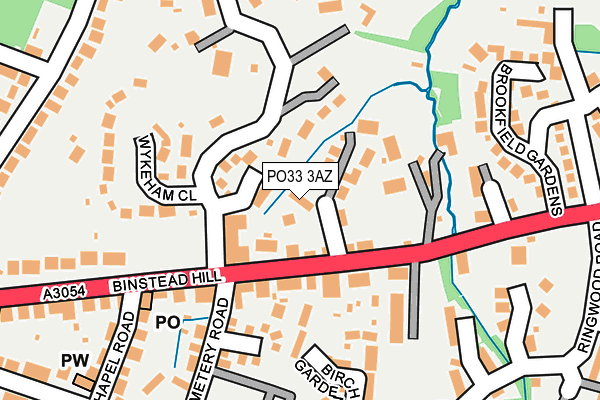 PO33 3AZ map - OS OpenMap – Local (Ordnance Survey)