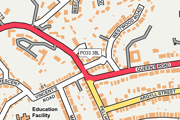 PO33 3BL map - OS OpenMap – Local (Ordnance Survey)