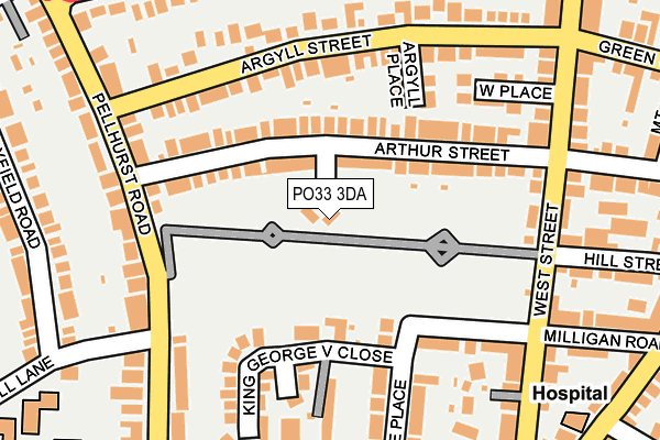 PO33 3DA map - OS OpenMap – Local (Ordnance Survey)