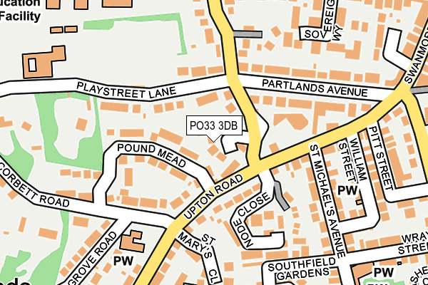 PO33 3DB map - OS OpenMap – Local (Ordnance Survey)