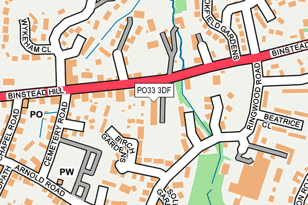 PO33 3DF map - OS OpenMap – Local (Ordnance Survey)