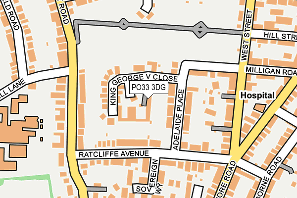 PO33 3DG map - OS OpenMap – Local (Ordnance Survey)