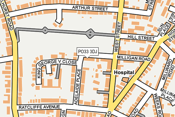 PO33 3DJ map - OS OpenMap – Local (Ordnance Survey)