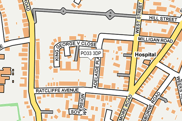 PO33 3DP map - OS OpenMap – Local (Ordnance Survey)