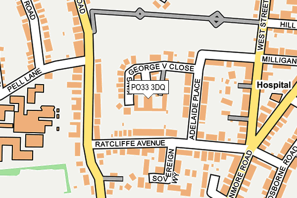 PO33 3DQ map - OS OpenMap – Local (Ordnance Survey)