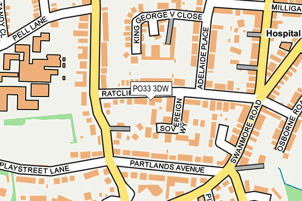 PO33 3DW map - OS OpenMap – Local (Ordnance Survey)