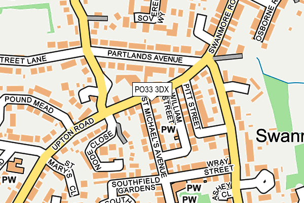 PO33 3DX map - OS OpenMap – Local (Ordnance Survey)