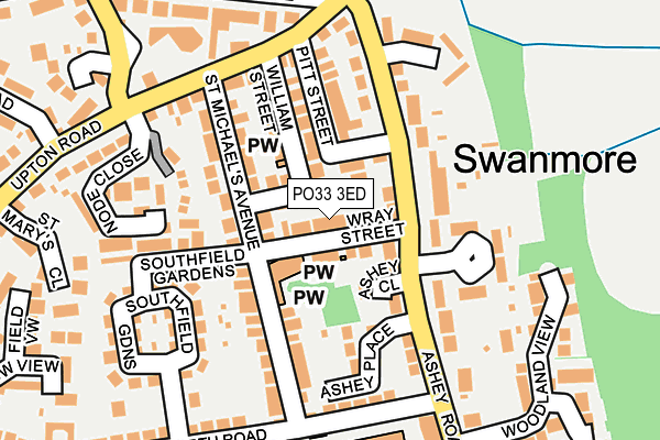 PO33 3ED map - OS OpenMap – Local (Ordnance Survey)