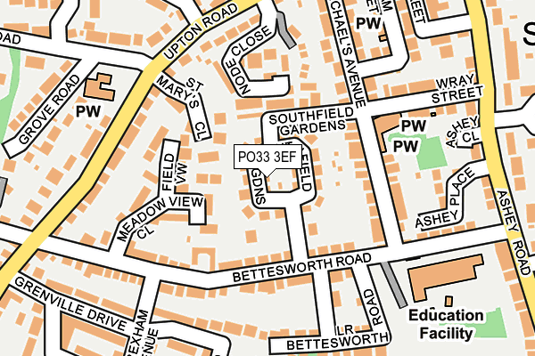 PO33 3EF map - OS OpenMap – Local (Ordnance Survey)