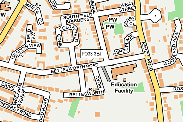PO33 3EJ map - OS OpenMap – Local (Ordnance Survey)