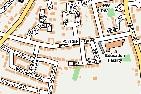 PO33 3EN map - OS OpenMap – Local (Ordnance Survey)