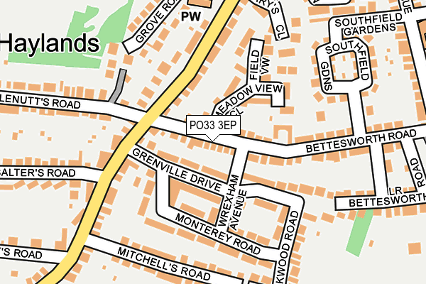 PO33 3EP map - OS OpenMap – Local (Ordnance Survey)