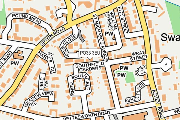 PO33 3EU map - OS OpenMap – Local (Ordnance Survey)