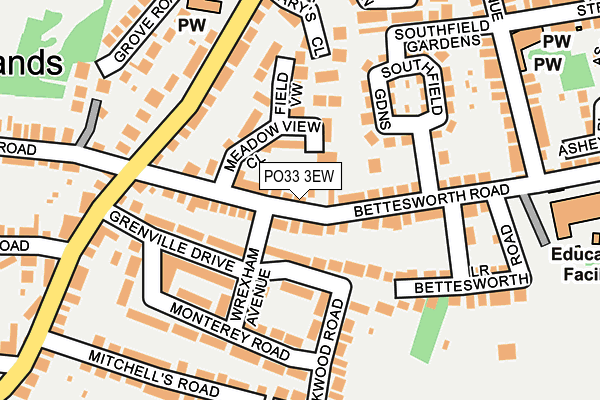 PO33 3EW map - OS OpenMap – Local (Ordnance Survey)