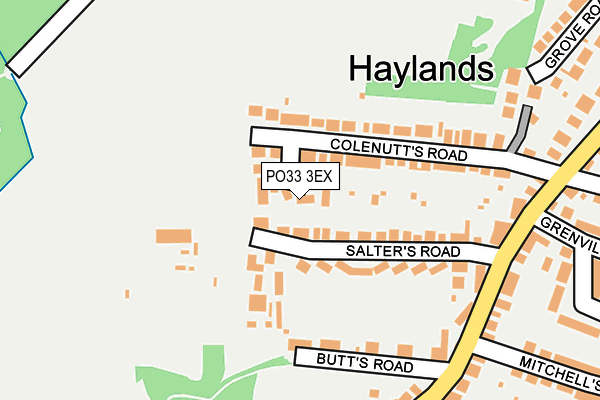 PO33 3EX map - OS OpenMap – Local (Ordnance Survey)