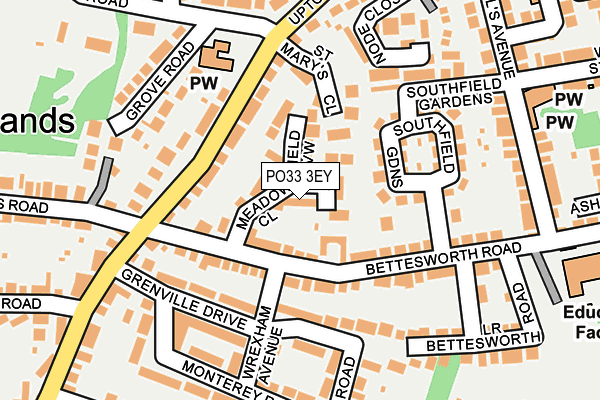 PO33 3EY map - OS OpenMap – Local (Ordnance Survey)