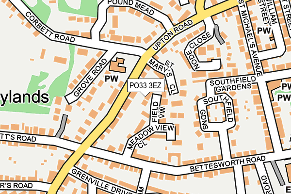 PO33 3EZ map - OS OpenMap – Local (Ordnance Survey)