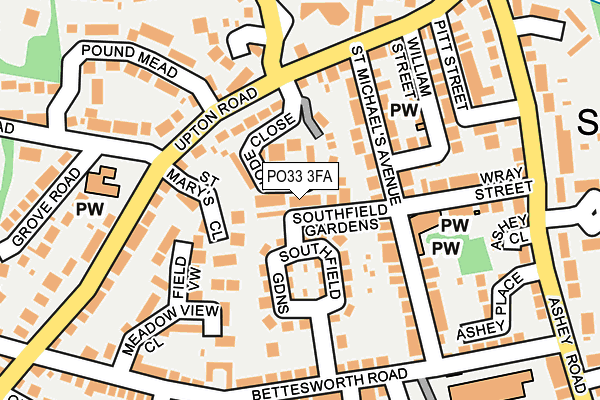 PO33 3FA map - OS OpenMap – Local (Ordnance Survey)