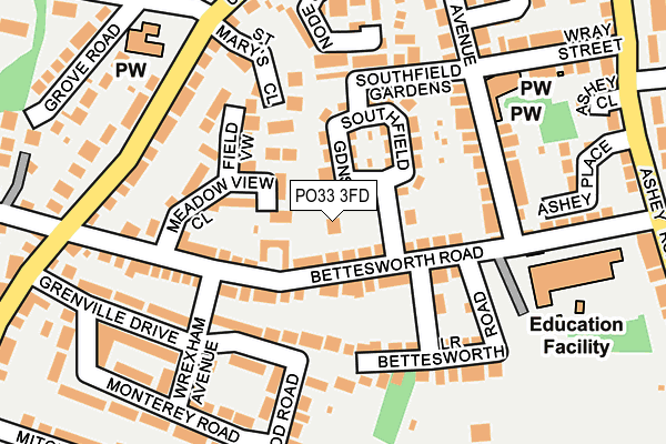 PO33 3FD map - OS OpenMap – Local (Ordnance Survey)