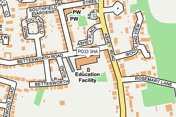 PO33 3HA map - OS OpenMap – Local (Ordnance Survey)