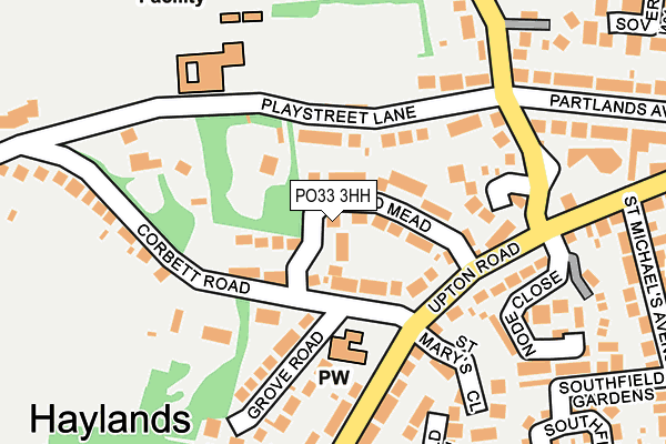 PO33 3HH map - OS OpenMap – Local (Ordnance Survey)