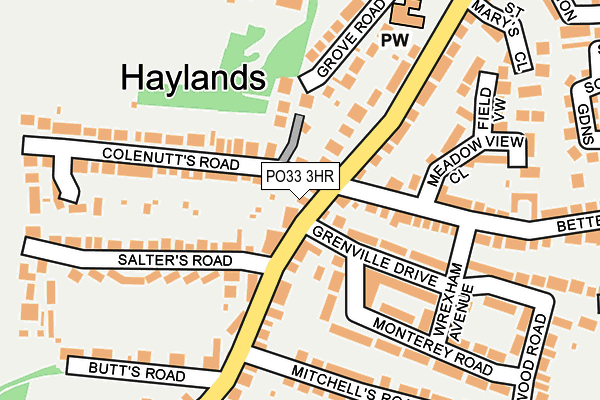 PO33 3HR map - OS OpenMap – Local (Ordnance Survey)