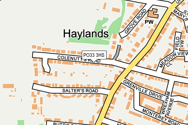 PO33 3HS map - OS OpenMap – Local (Ordnance Survey)