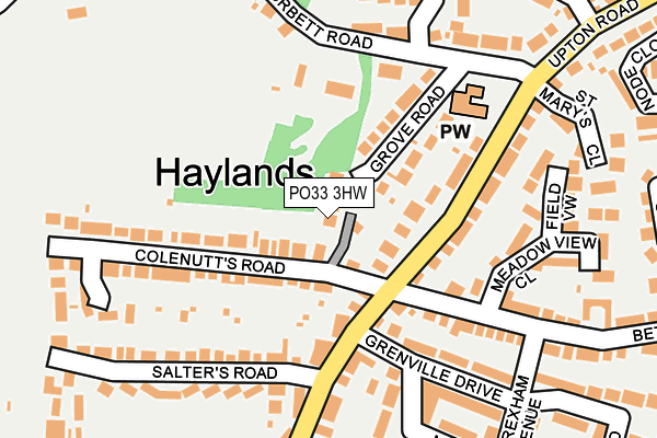 PO33 3HW map - OS OpenMap – Local (Ordnance Survey)