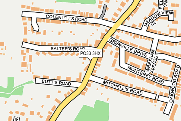 PO33 3HX map - OS OpenMap – Local (Ordnance Survey)