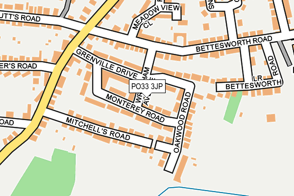 PO33 3JP map - OS OpenMap – Local (Ordnance Survey)