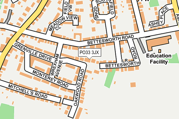 PO33 3JX map - OS OpenMap – Local (Ordnance Survey)