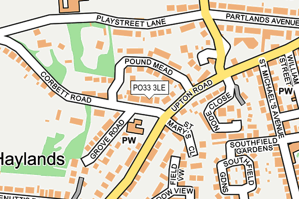 PO33 3LE map - OS OpenMap – Local (Ordnance Survey)