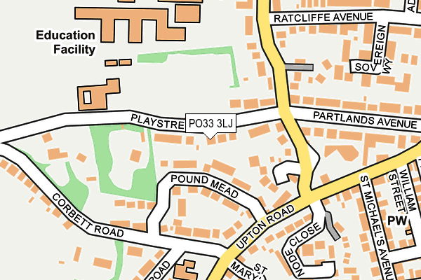 Map of PRESTIGE (I.W.) LIMITED at local scale
