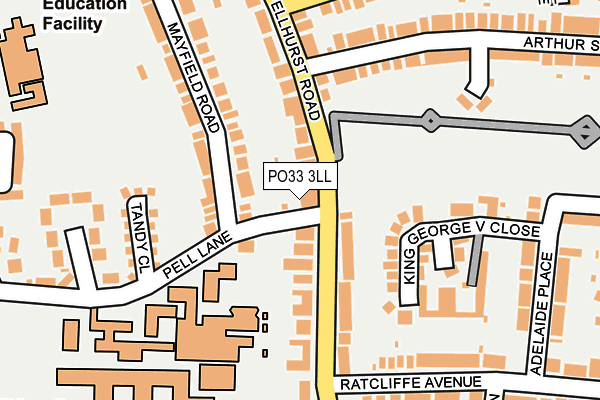 PO33 3LL map - OS OpenMap – Local (Ordnance Survey)