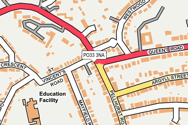 PO33 3NA map - OS OpenMap – Local (Ordnance Survey)