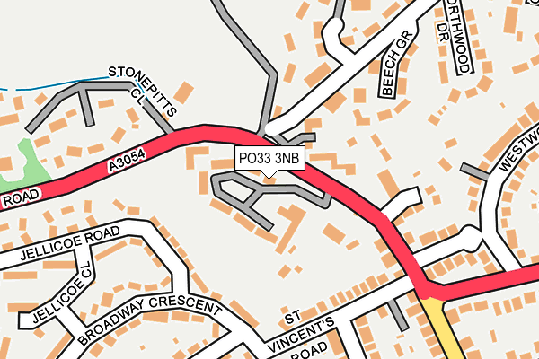 PO33 3NB map - OS OpenMap – Local (Ordnance Survey)