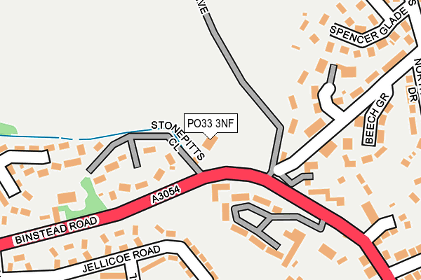 PO33 3NF map - OS OpenMap – Local (Ordnance Survey)