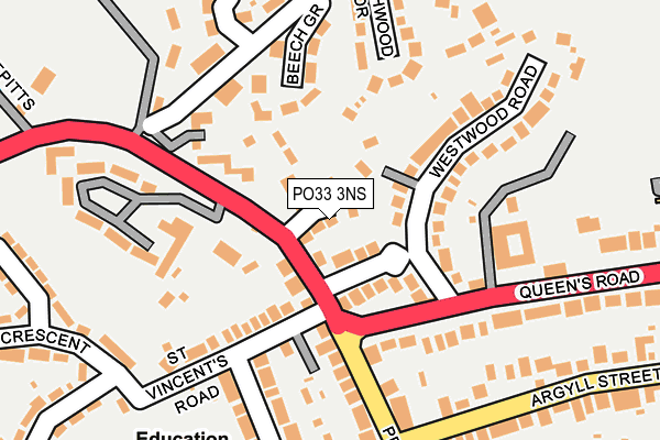 PO33 3NS map - OS OpenMap – Local (Ordnance Survey)