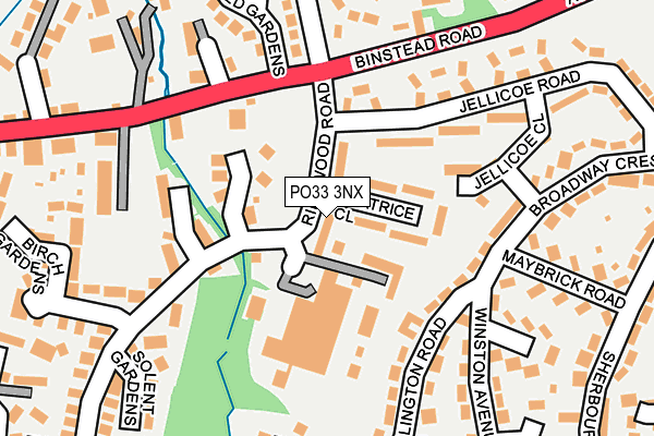 PO33 3NX map - OS OpenMap – Local (Ordnance Survey)