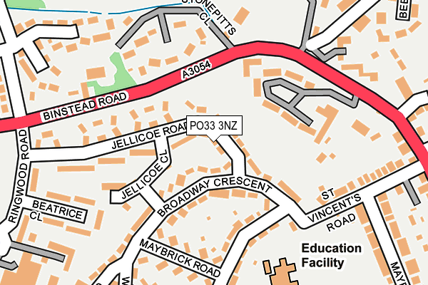 PO33 3NZ map - OS OpenMap – Local (Ordnance Survey)