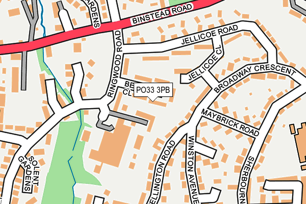 PO33 3PB map - OS OpenMap – Local (Ordnance Survey)