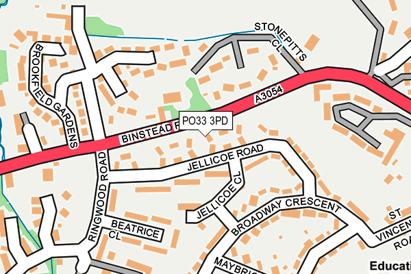 PO33 3PD map - OS OpenMap – Local (Ordnance Survey)